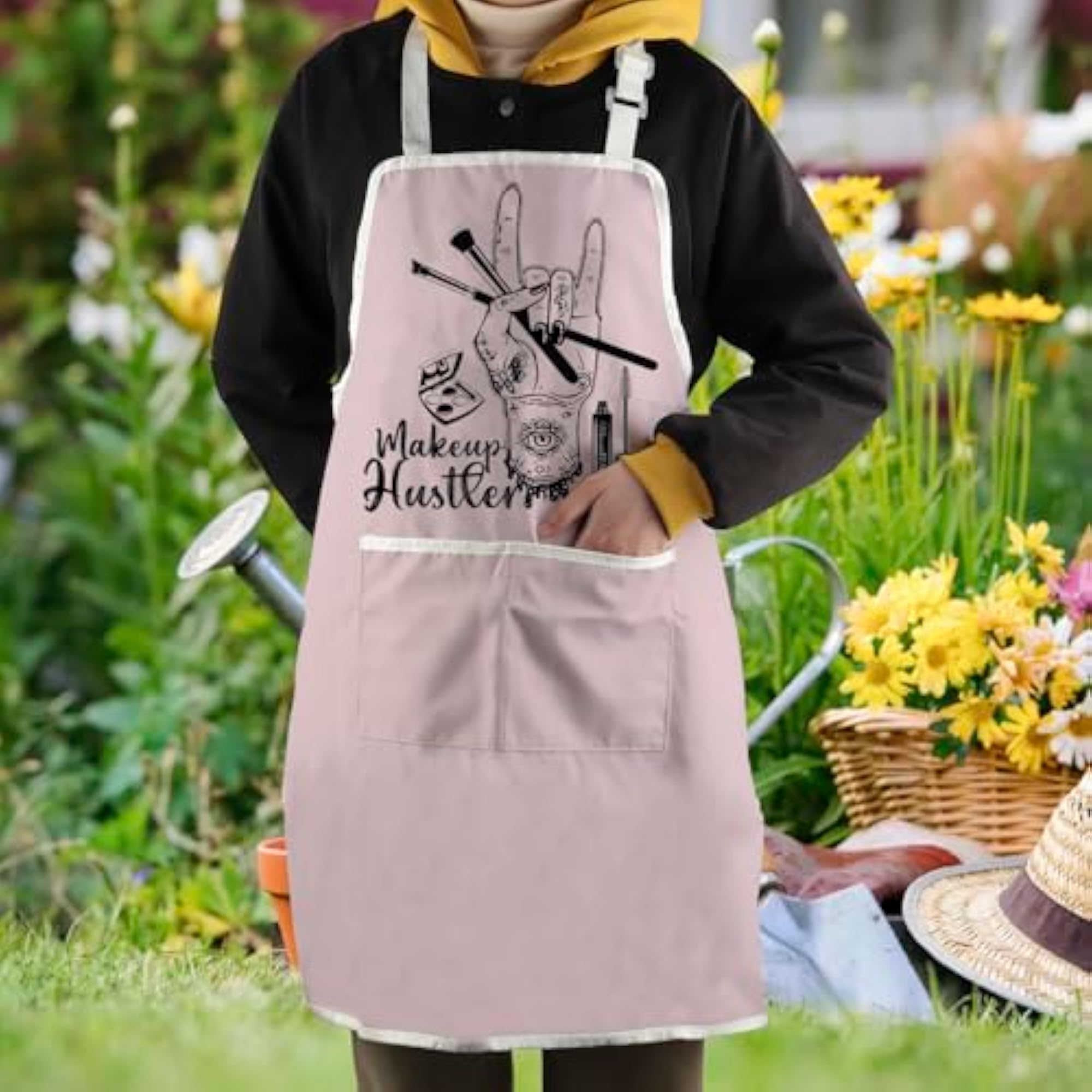 Makeup Hustle Kitchen Apron, Esthetician Gift